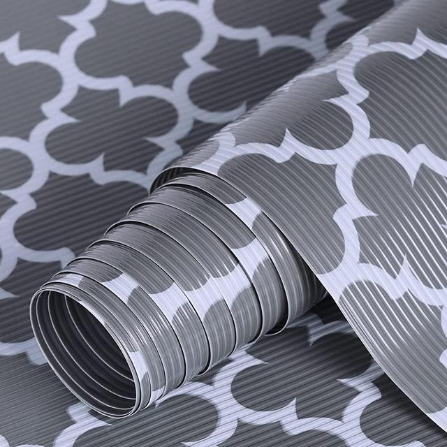 Shelf Liner Kitchen Drawer Mats, Non Adhesive EVA Material with Refrigeator Liners,Waterproof Durable Fridge Table Place Mats for Cupboard, Cabinets, Drawer Liner, Bathroom-Gray,11.8''x59''(3roll)