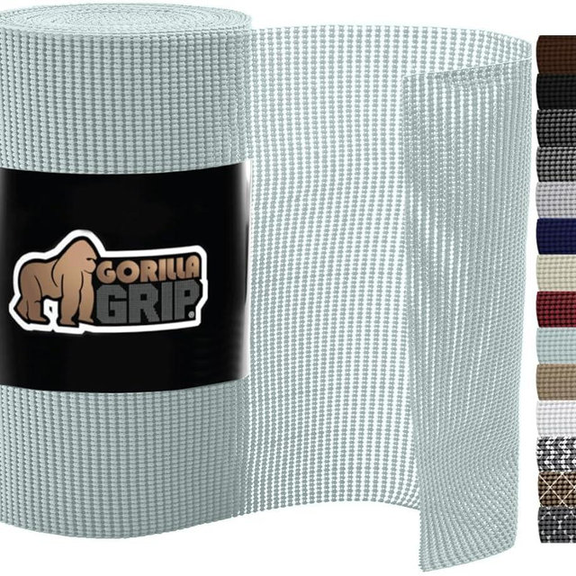 Gorilla Grip Drawer Shelf and Cabinet Liner, Thick Strong Grip, Non-Adhesive Liners Protect Kitchen Cabinets and Cupboard, Bathroom Drawers, Easy Install, Breathable Mat, 12" x30', Spa Blue