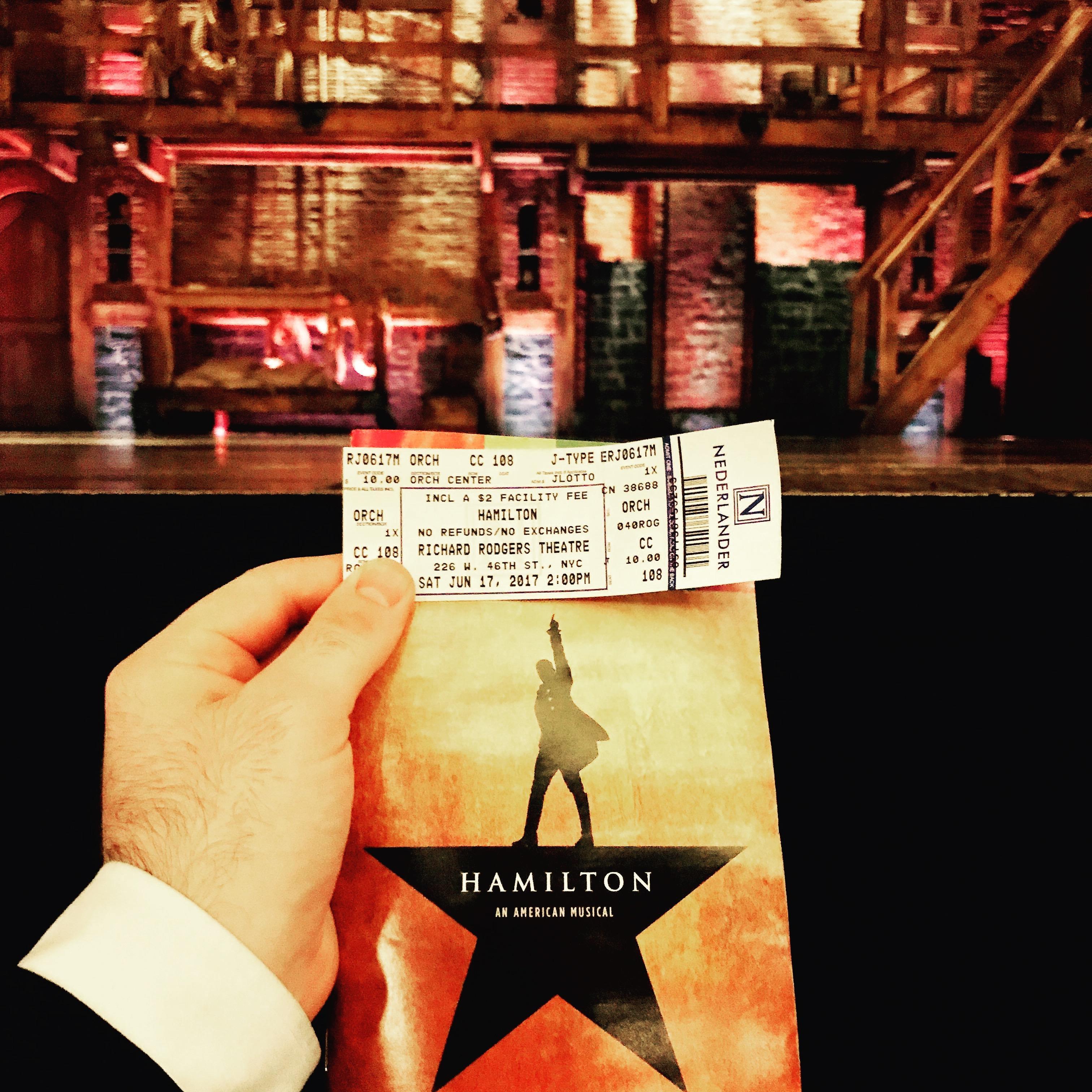When we won lottery tickets to Hamilton
