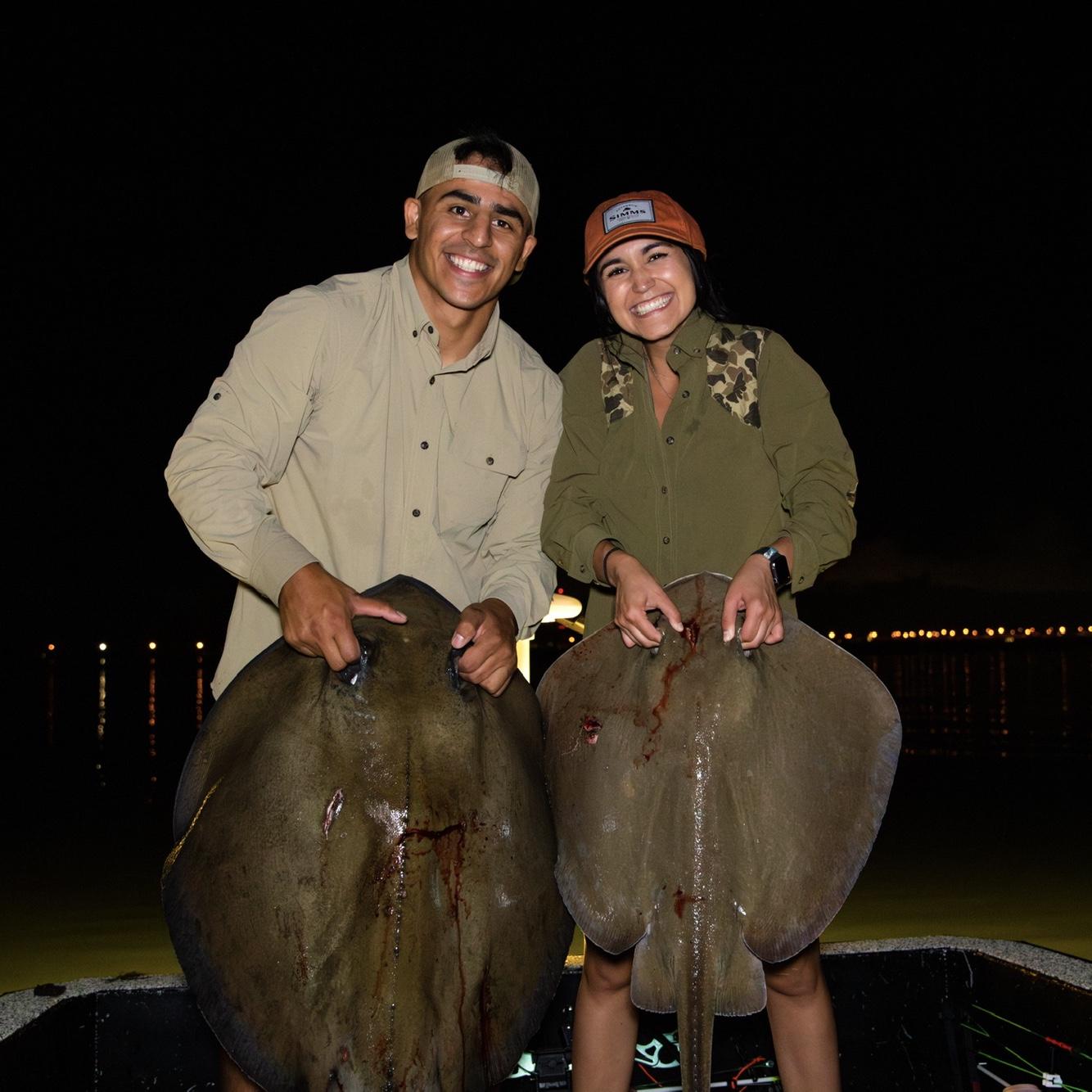 This was a work trip, turned extra fun second date. We bow fished for stingrays and doubled up!