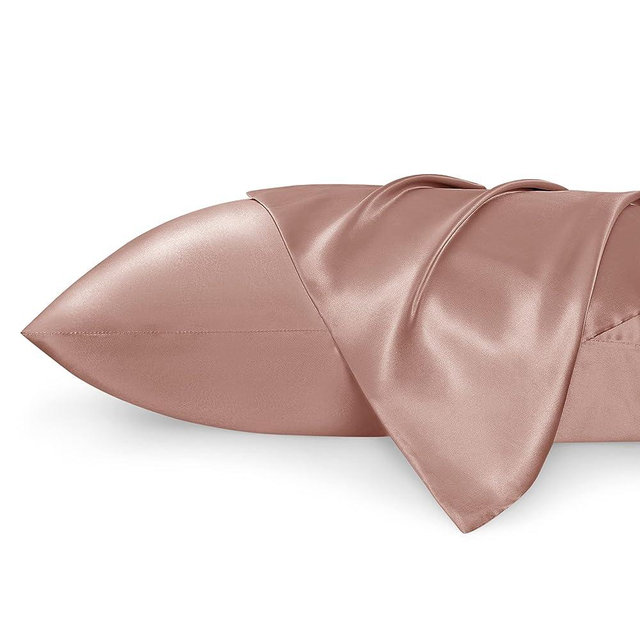 Bedsure Satin Pillowcase for Hair and Skin Queen - Rose Cloud Silk Pillowcase 2 Pack 20x30 Inches - Satin Pillow Cases Set of 2 with Envelope Closure, Gifts for Women Men
