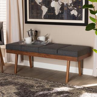 Larisa Mid-Century Modern Upholstered Bench