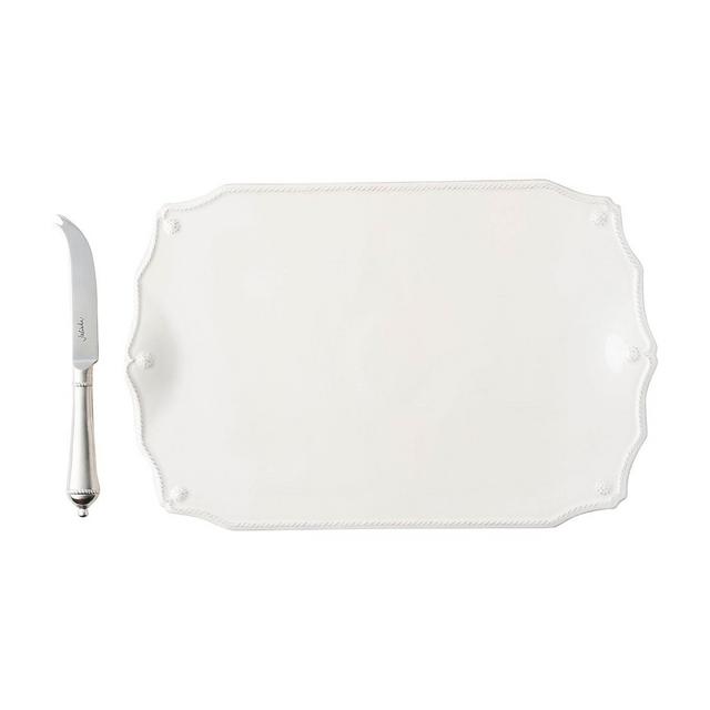 JuliskaBerry and Thread Whitewash Serving Board with Knife