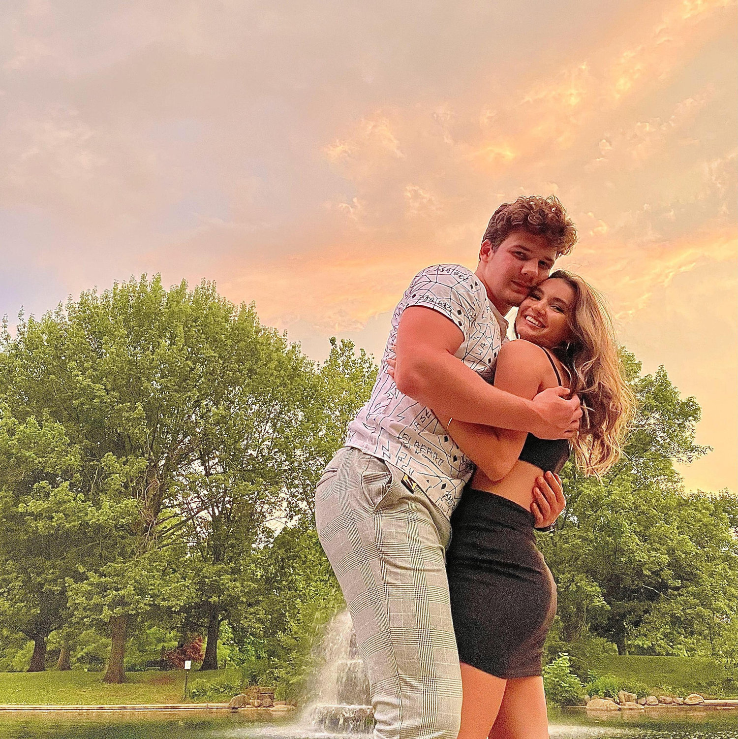 In Goodale Park on the night of our one year anniversary