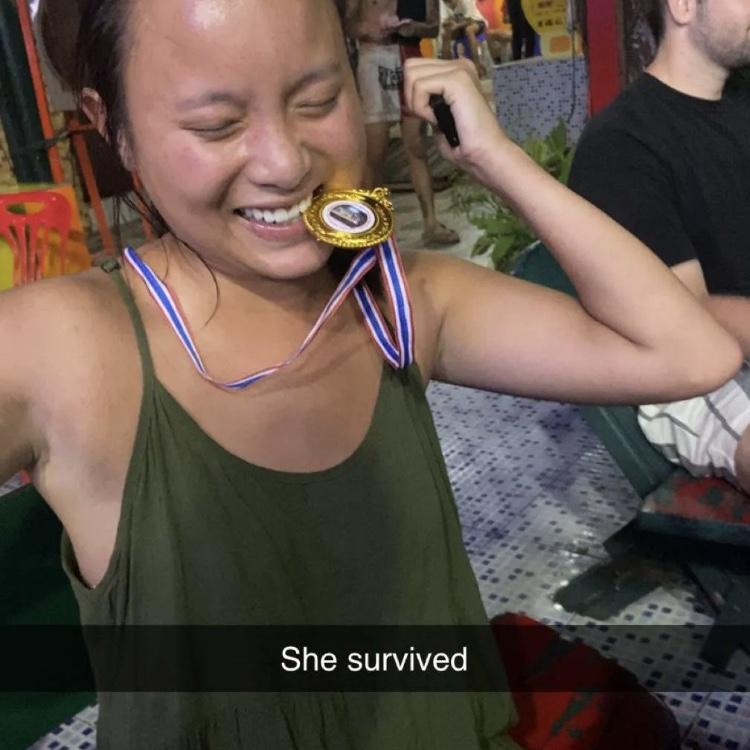 Muay Thai fight at a bar on phi phi island and I got a free bucket of drink!