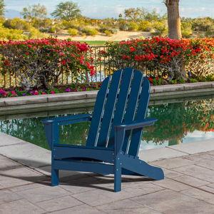 Blue POLYWOOD Long Beach Adirondack Chair - BLUE