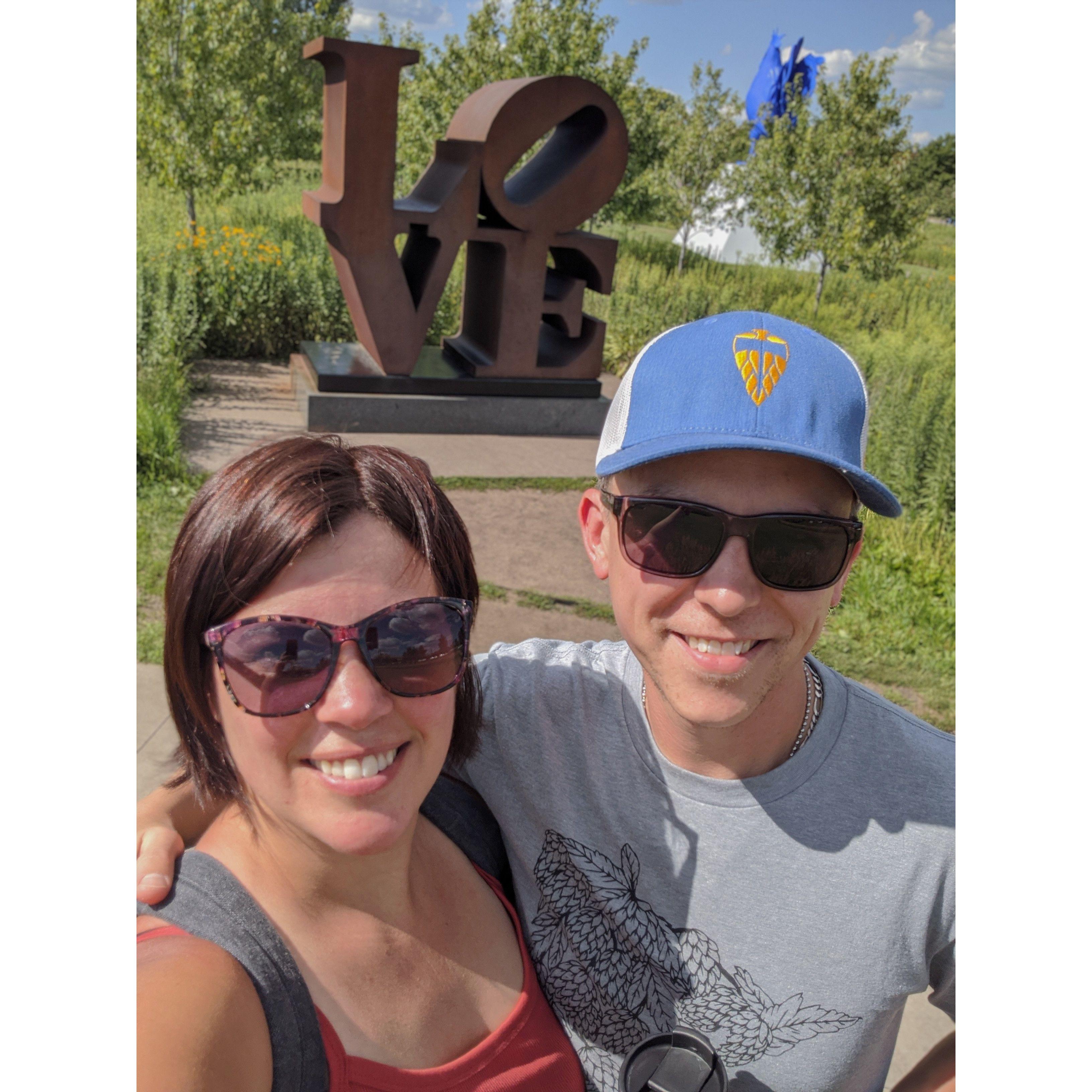 At the Walker taking pictures in front of a "love" sign on a third date was risky, but we knew it was inevitable.