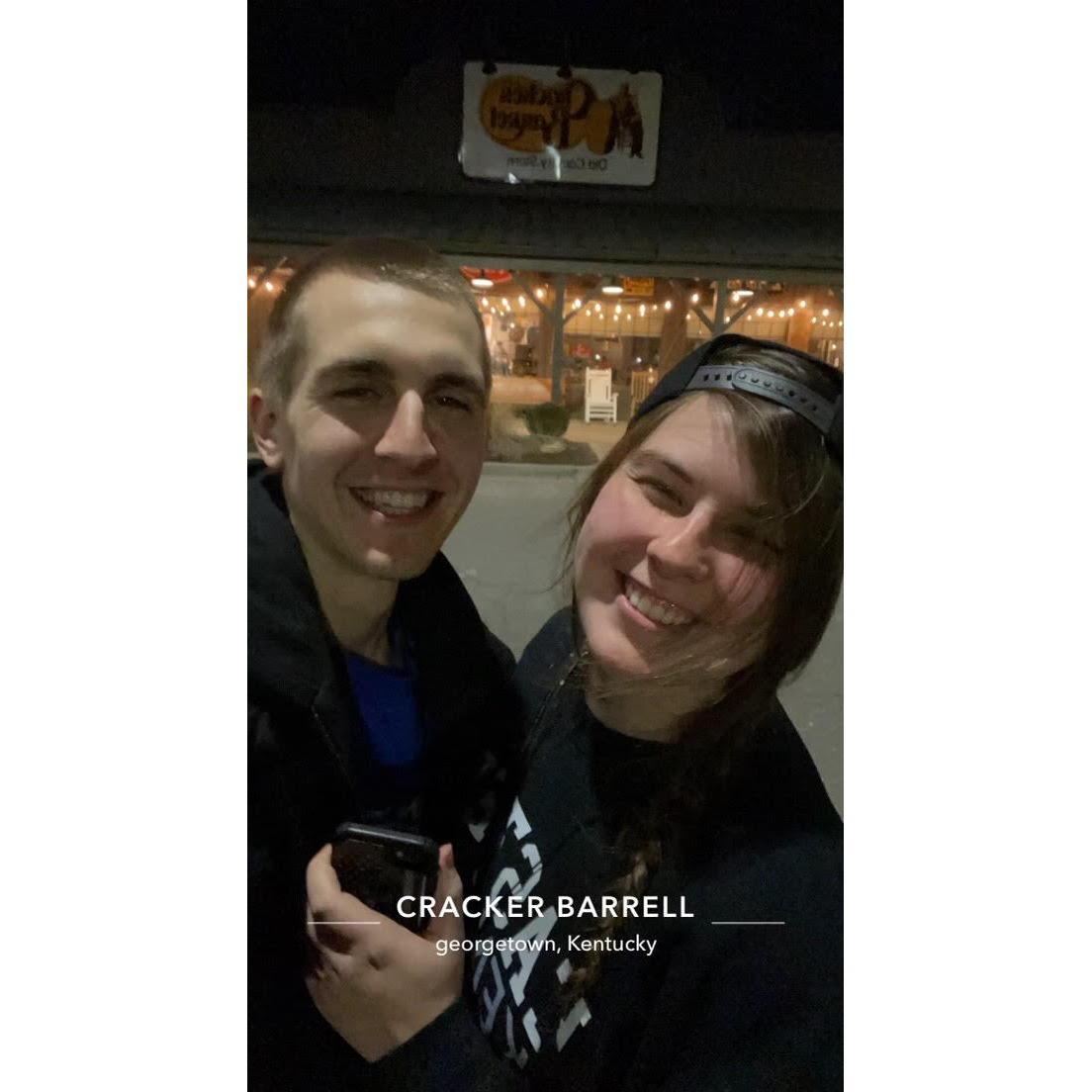 The beginning of our Cracker Barrel adventures! To date, we have documented visiting 16 different Cracker Barrels in 4 different states!