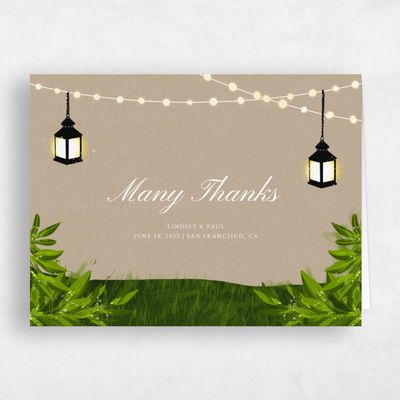 Natural, Brown Wedding Thank You - Marietta Classic