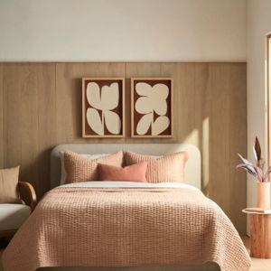European Linen Cotton Stitch Quilt in Desert Sunset