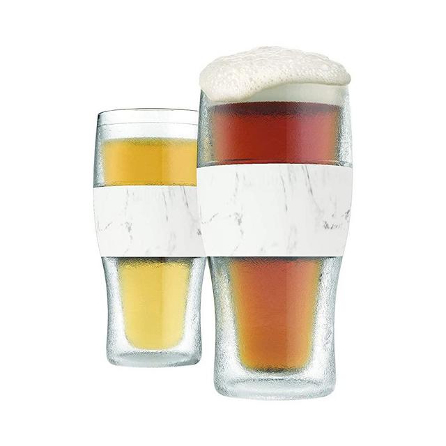 HOST FREEZE Cooling Cups (set of 2) in Marble Beer Chilling Drinkware