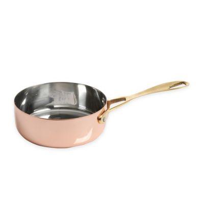 Artisanal Kitchen Supply™ 4.7-Inch Copper-Plated Stainless Steel Mini Fry Pan