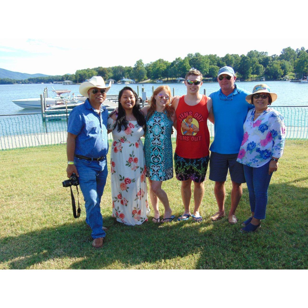 Nikki and Dalton's engagement party, posing with the future in-laws.