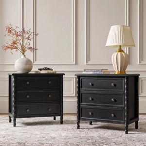 Lucious 3-Drawer Transitional (Set of 2) - Black
