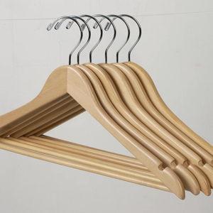 Wood Standard Hanger for Dress/Shirt/Sweater (Set of 50) - Natural/Chrome