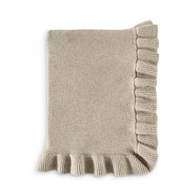 Sky Ruffle Edge Knit Throw, 50" x 70" - Exclusive