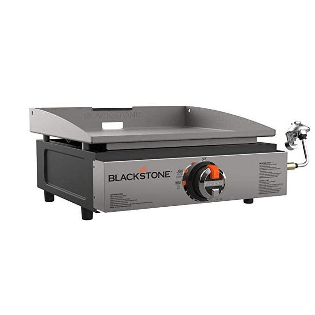 Blackstone 1971 Heavy Duty Flat Top Grill Station for Kitchen, Camping, Outdoor, Tailgating, Tabletop, Countertop – Stainless Steel Griddle with Updated Knobs & Ignition, 17 Inch