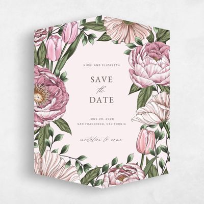 Beige Diamond Wedding Save the Date - Granger Portrait