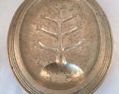 Silver Footed Hammered Metal Fish Platter...