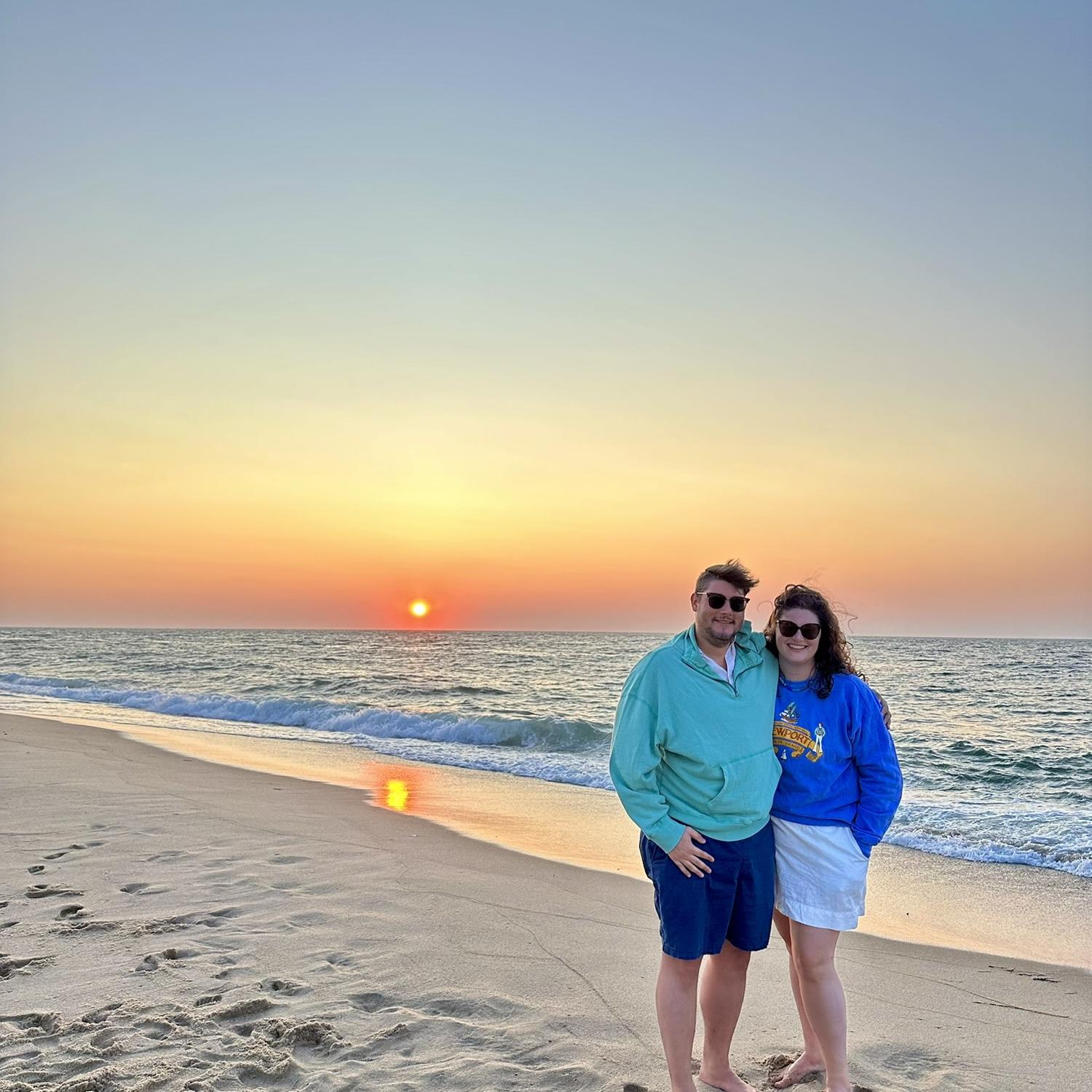 Sunset dune tour post-engagement in Provincetown, MA