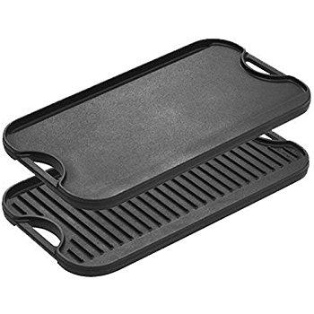 Lodge LPGI3 Cast Iron Reversible Grill/Griddle, 20-inch x 10.44-inch, Black