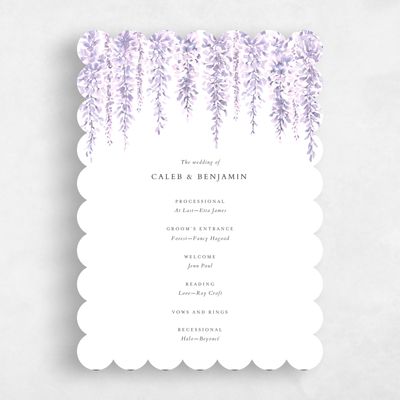 Purple Scalloped Wedding Program - Portree