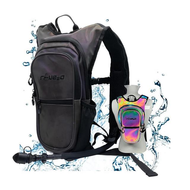 Rave2o Anti Theft Rave Hydration Backpack - 1.5L Insulated Water Backpack for Raves, Festivals, Hiking, Running - Festival Hydration Pack for Men Women Kids Festival Essential