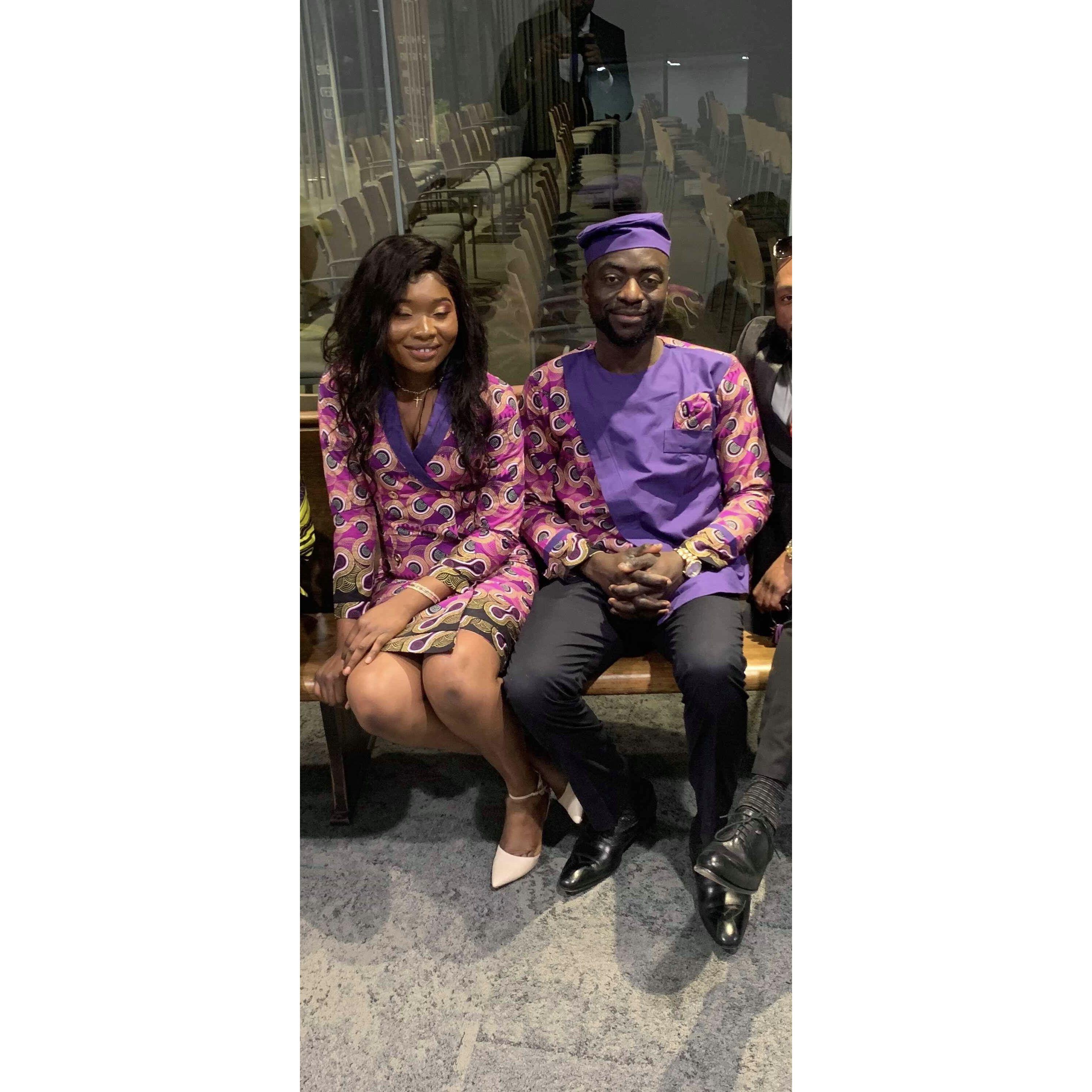 Lol. I made him wear my family's uniform at a family member's traditional wedding even though he wasn't in yet...