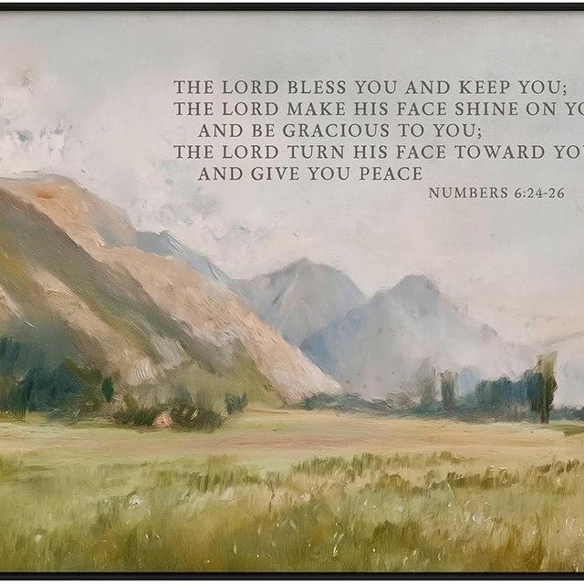 May The Lord Bless You And Keep You, The Blessing Wall Art Print, Christian Wall Art, Vintage Landscape Print, Bible Verse Wall Art, Guest Room Wall Art, Unframed (11 x 14 inch)