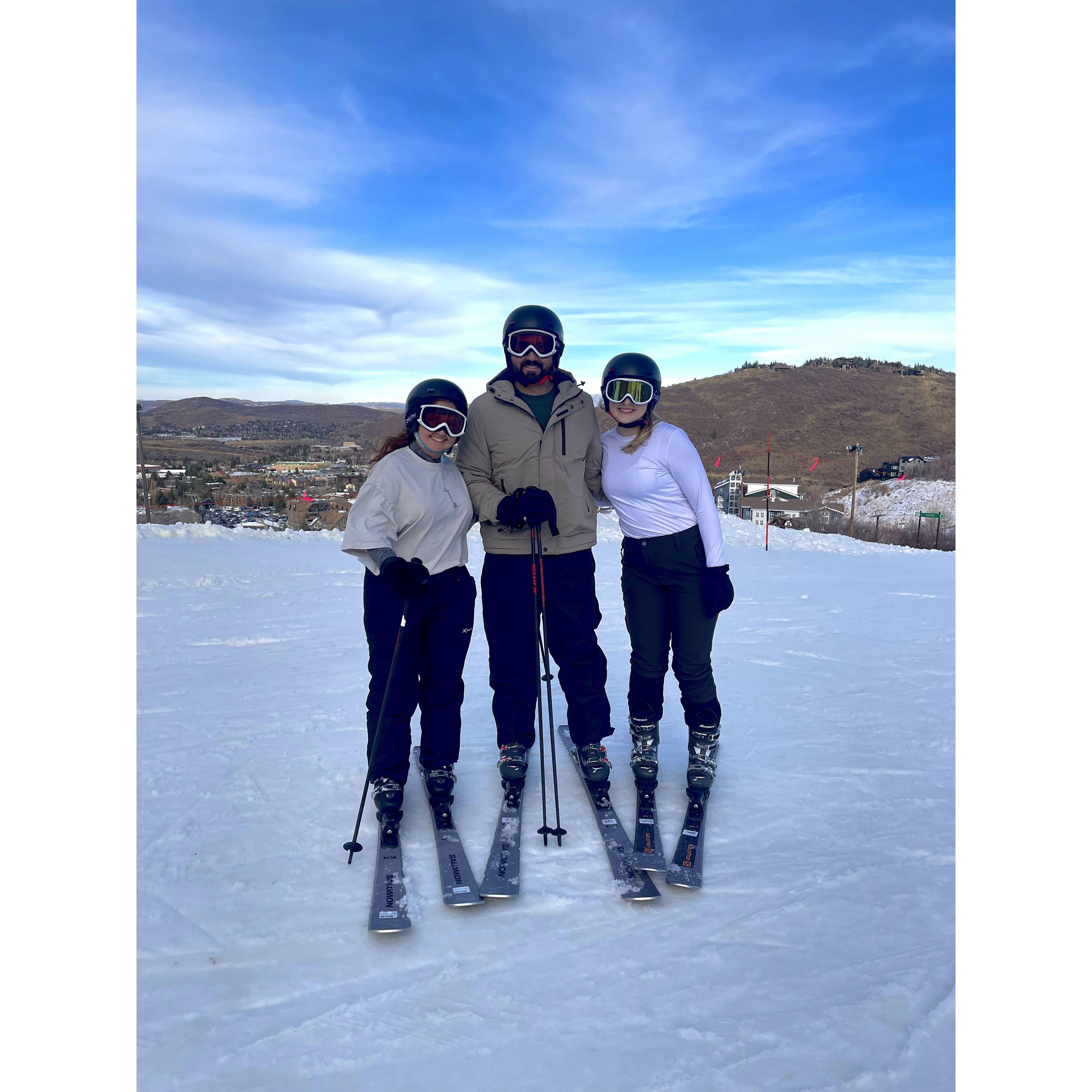 November 2024 -- The day before Jared proposed we went skiing with his sister, Marina, in Park City, UT.