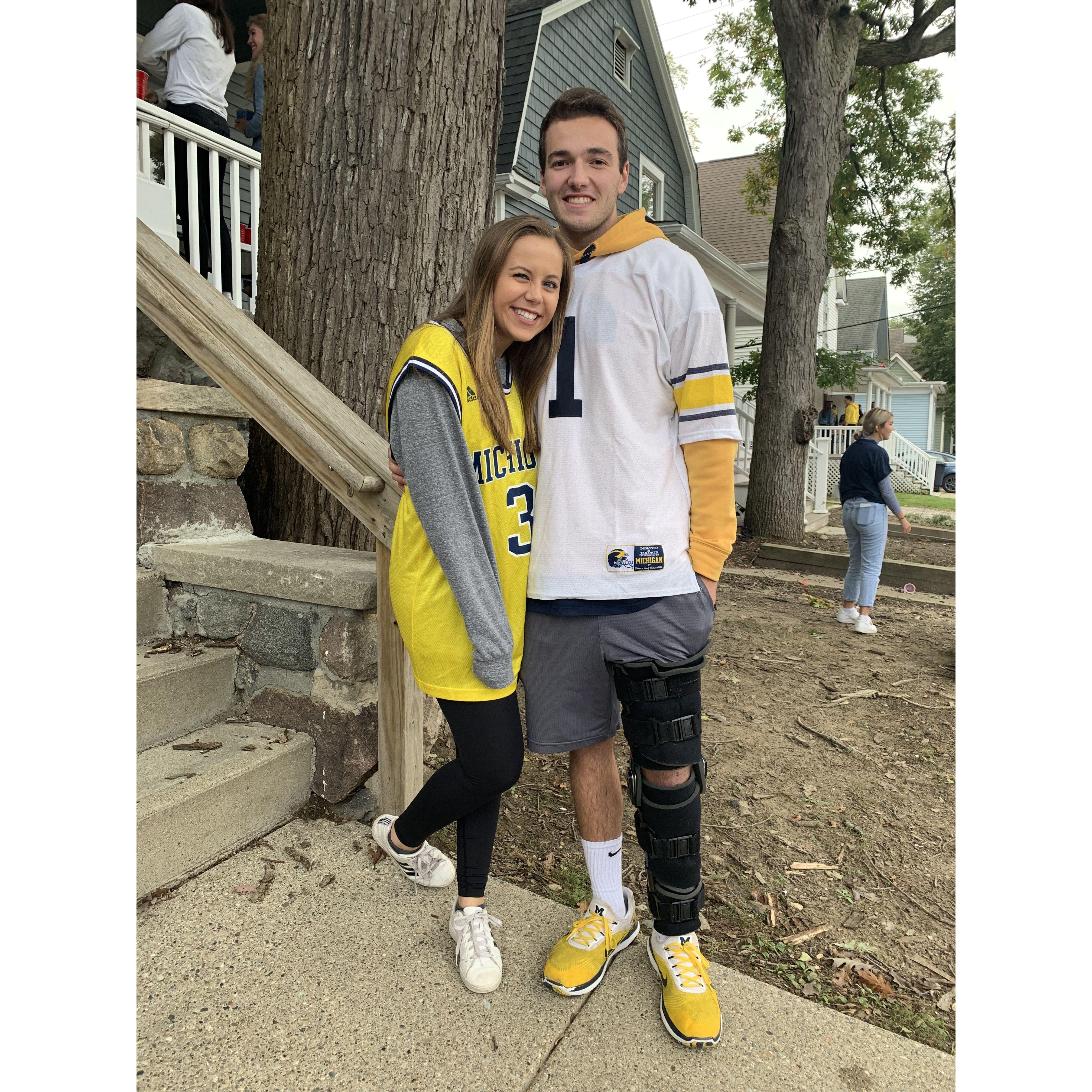 First football tailgate together at University of Michigan! (Go blue!)