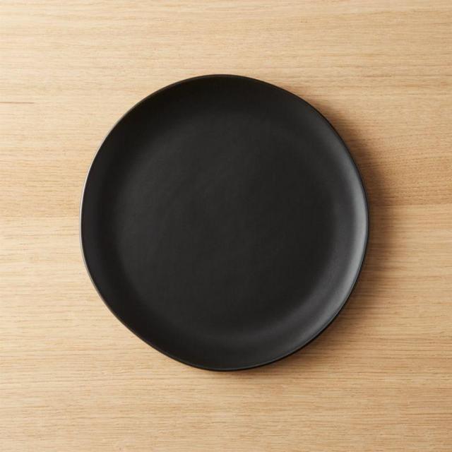 Crisp Matte Black Salad Plates Set of 8