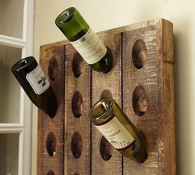 French Wine Bottle Riddling Wall Rack
