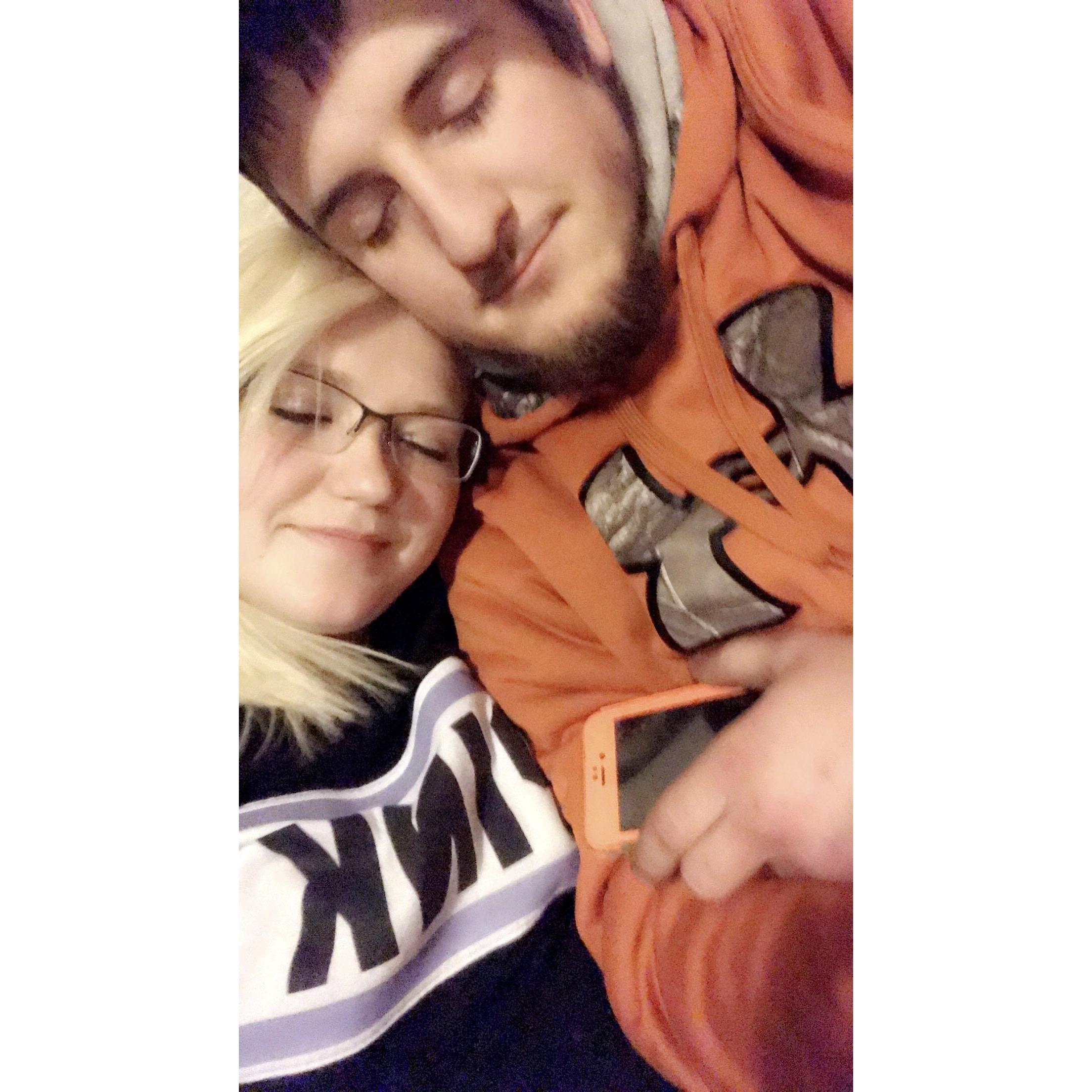 Our first photo together in March 2017