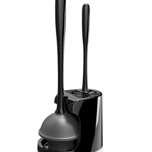 MR.SIGA Toilet Plunger and Bowl Brush Combo for Bathroom Cleaning, Black, 1 Set