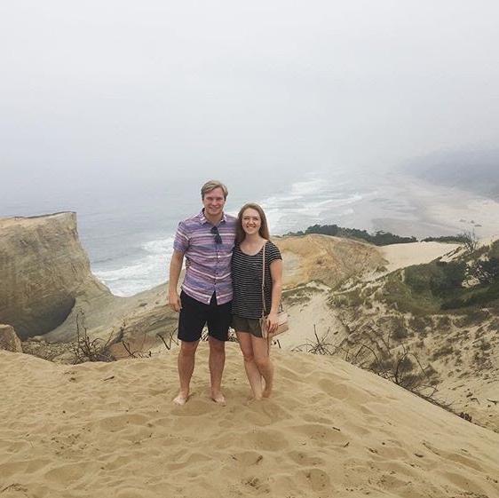 Our first photo together in June of 2018. Cape Kiwanda, OR.