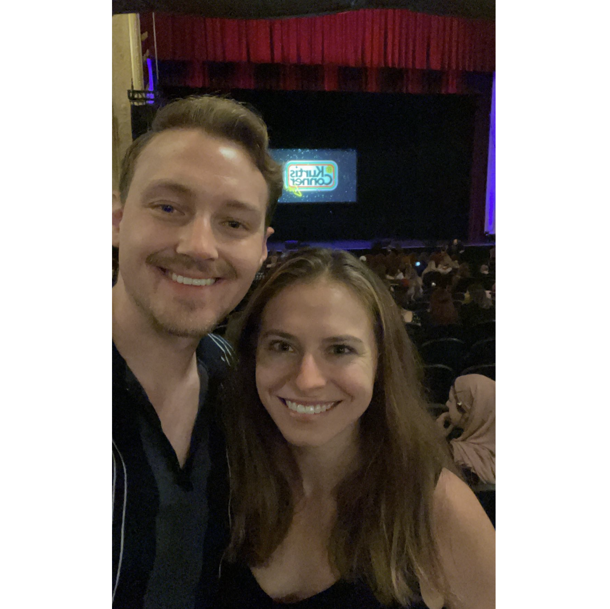 Every night, the couple watches Youtube videos together, and particularly enjoy comedian Kurtis Conner. Here, they are at his show when he came to the Columbus Theatre.
