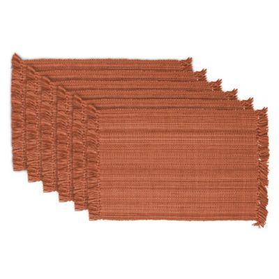 Design Imports Variegated Fringe Placemats in Spice (Set of 6)