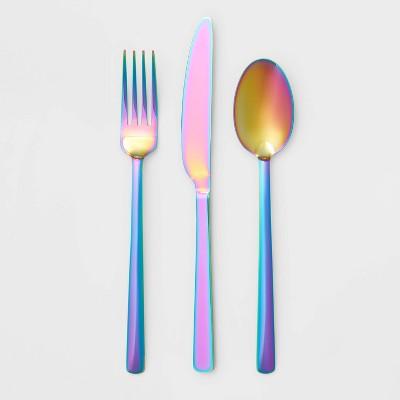 12pc Stainless Steel Annika Rainbow Silverware Set - Room Essentials™