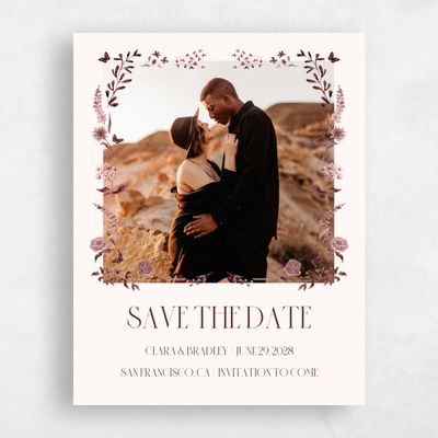 Dusty Pink Wedding Save the Date - Merryton Photo