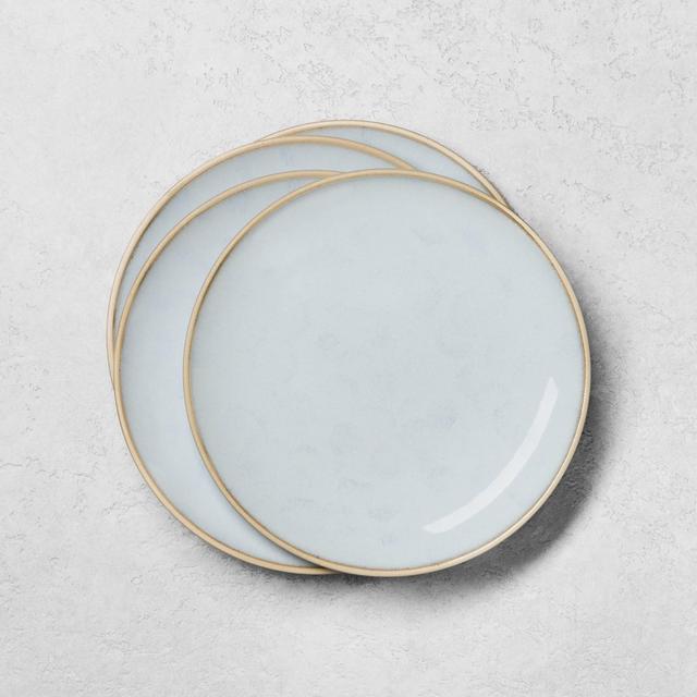 4pk Stoneware Reactive Exposed Rim Salad Plate Blue - Hearth & Hand™ with Magnolia