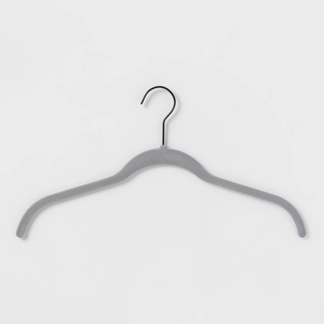 10pk Shirt Flocked Hangers Gray - Brightroom™