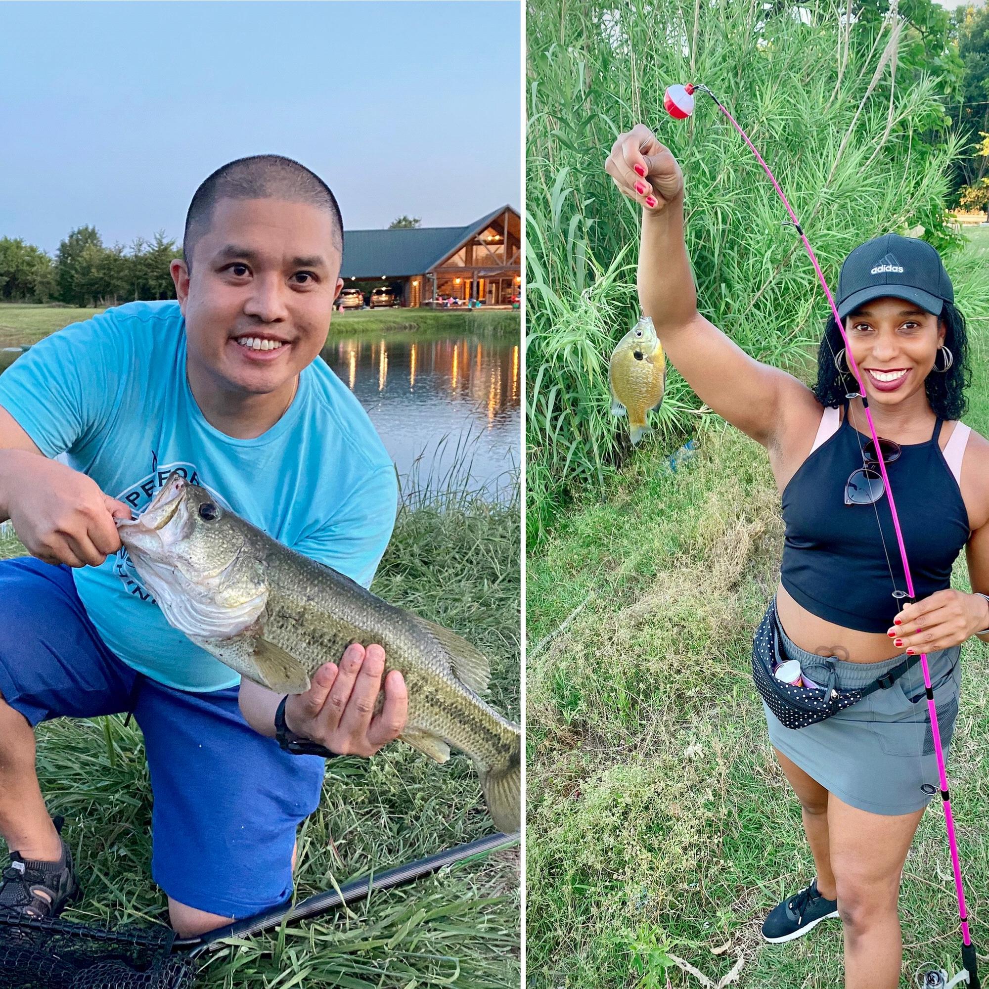 Trung taught Kristin how to fish.  These are some of our best catches!