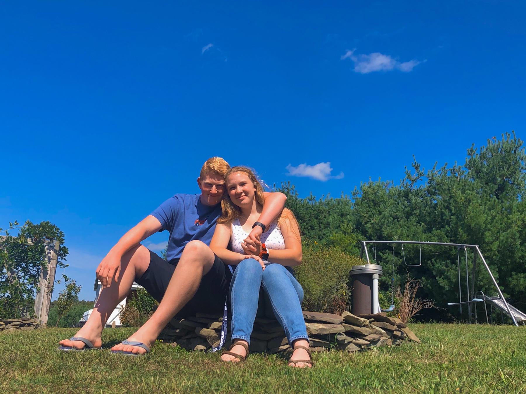 This photo was taken right after Katie's family moved into their dream home.