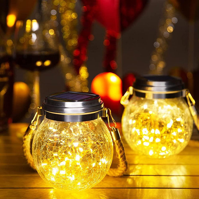Solar Lanterns Outdoor Waterproof, 4 Pack Outdoor Lanterns with 30 LED Waterproof Garden Decor Patio Solar Lights Outdoor Decorative Backyard Solar Lanterns Outdoor Hanging ( Warm Light )