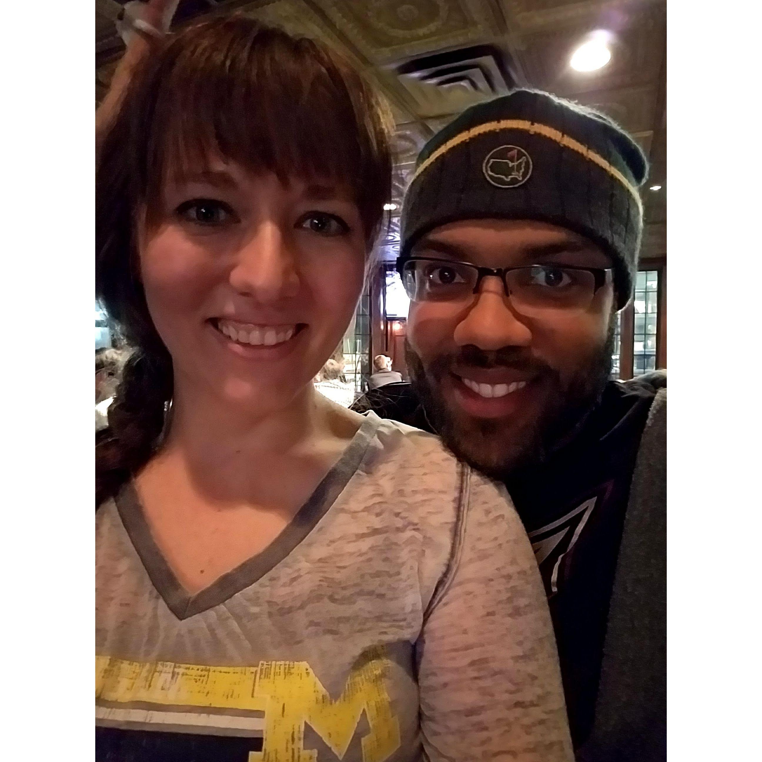 We will spend our years cheering on Michigan athletics (this was a basketball night!)