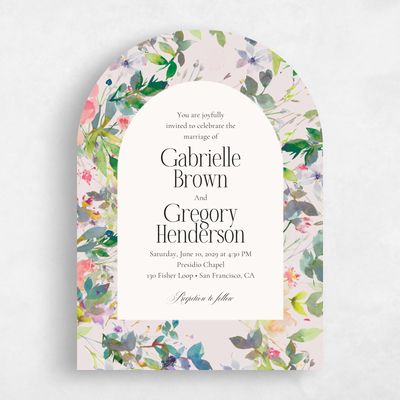 Purple Wedding Invitation - Addison Portrait