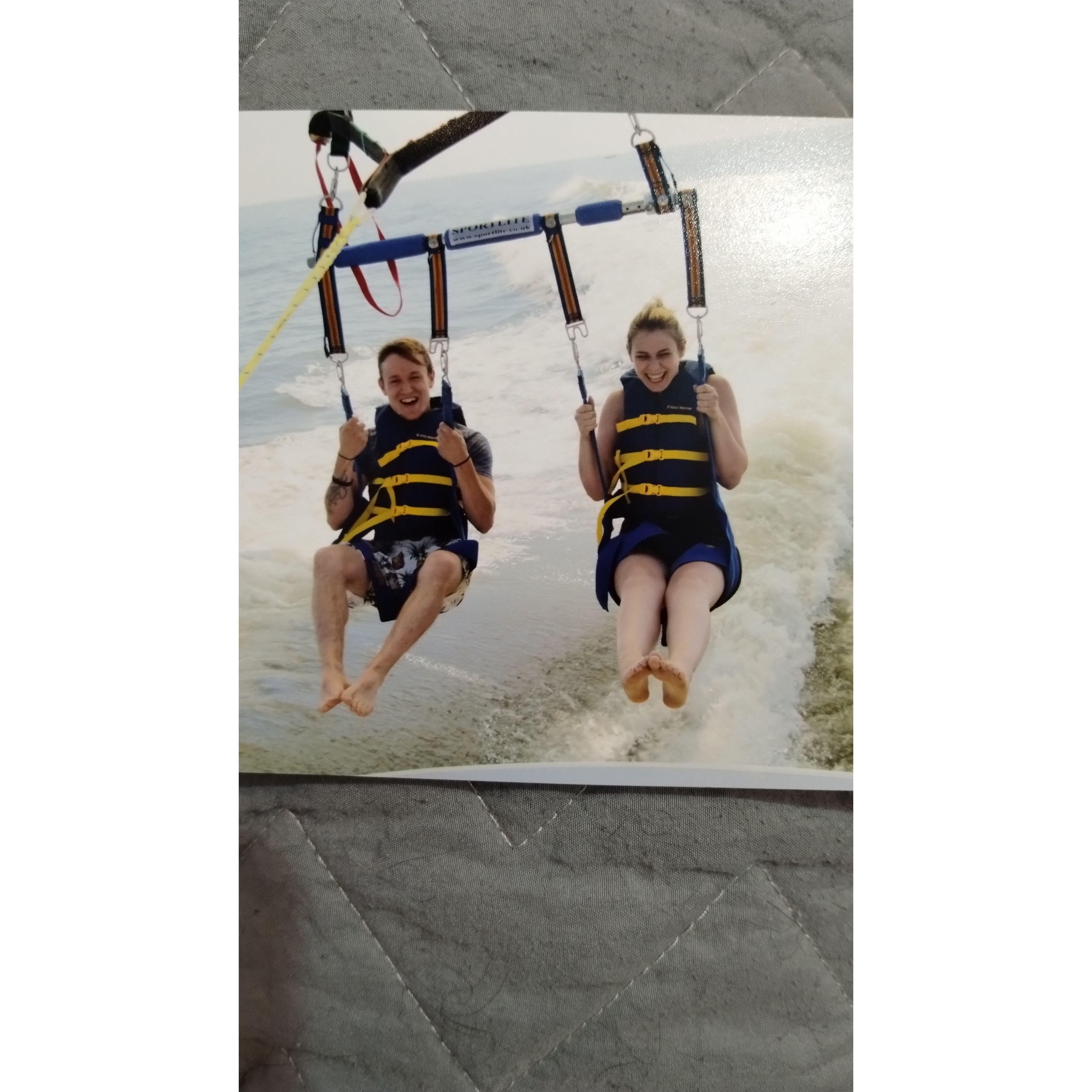 Parasailing for the first time!