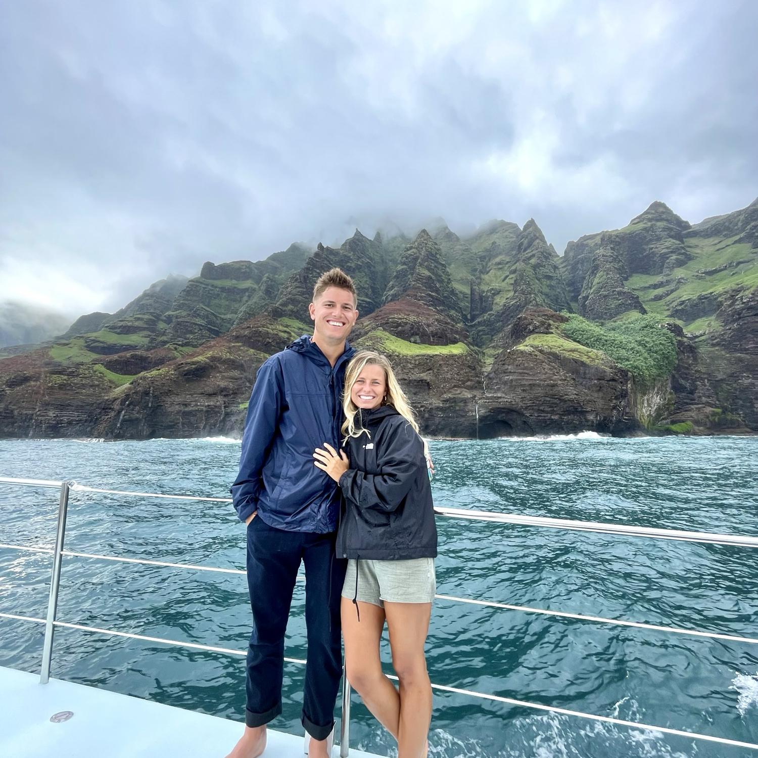 Katie's 28th Birthday surprise! Her first boat ride along the Na Pali Coast!