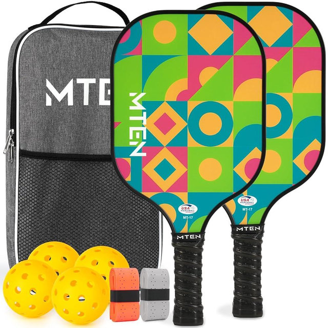 Pickleball Paddles, USAPA Approved Fiberglass Surface Pickleball Set with Pickleball Rackets, Pickleball Paddles Set ​for Men Women